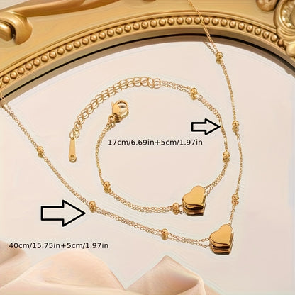 💖 Valén | Heart Necklace & Bracelet Set (2 pcs) 💖