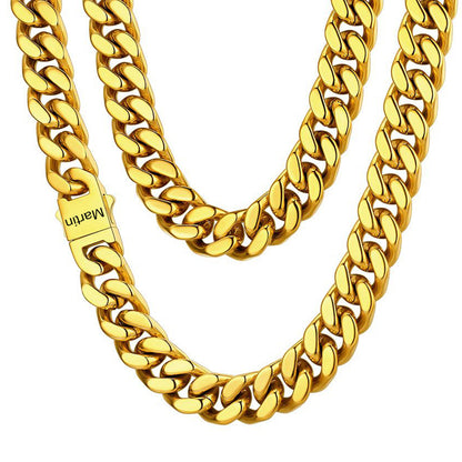 Personalized Cuban Link Chain Necklace in Stainless Steel