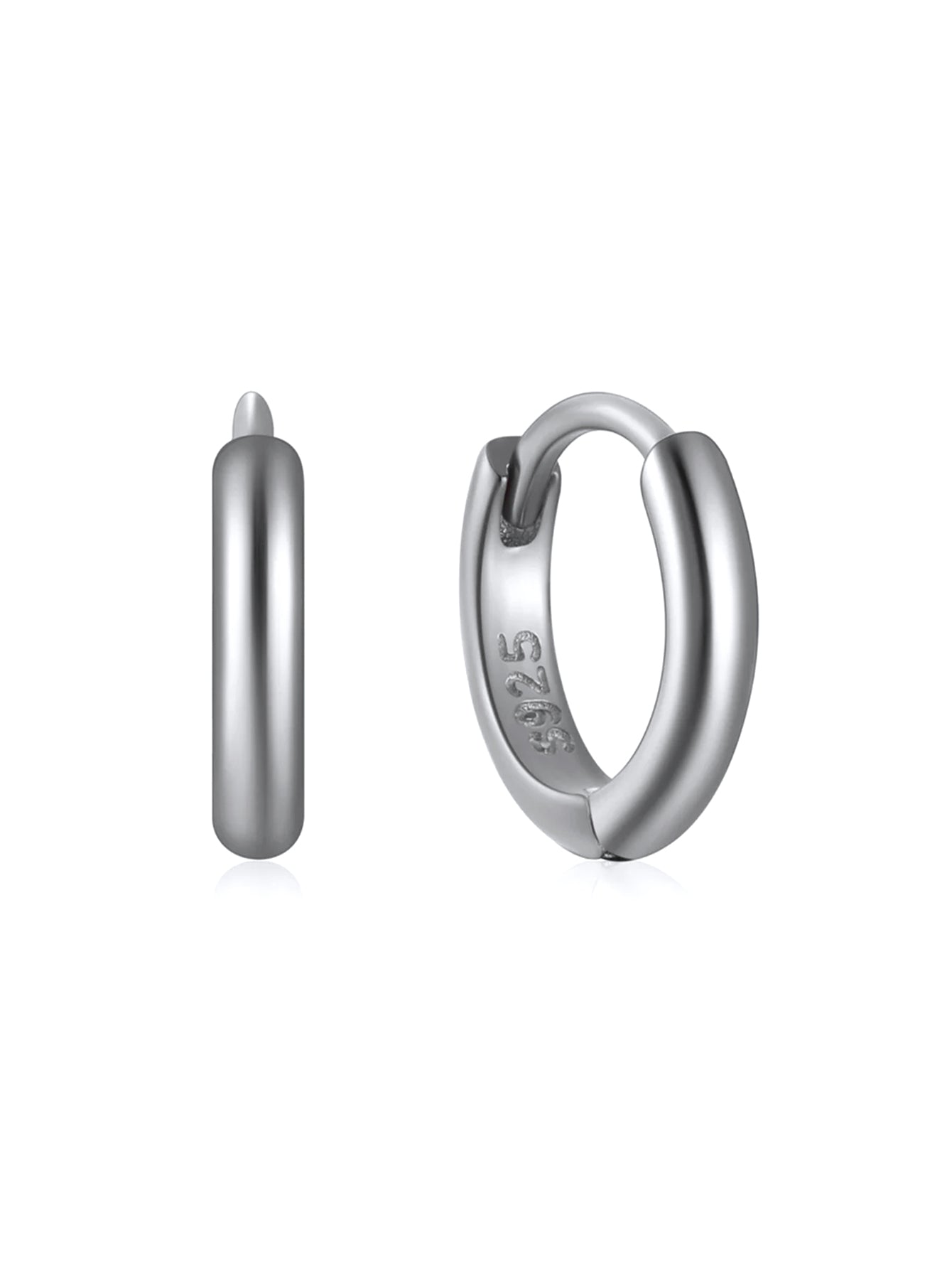925 Sterling Silver Multi Size Hoop Huggie Earrings