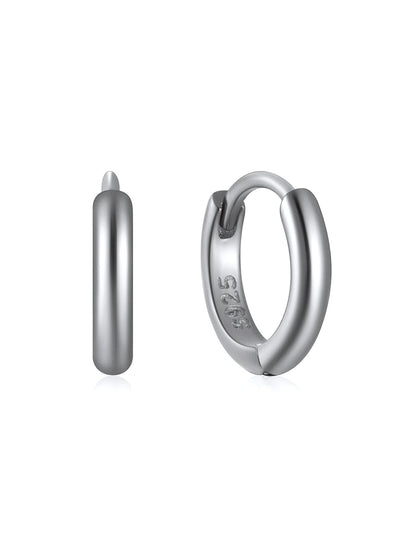 925 Sterling Silver Multi Size Hoop Huggie Earrings