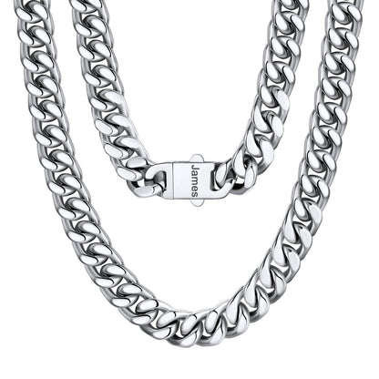 Personalized Cuban Link Chain Necklace in Stainless Steel