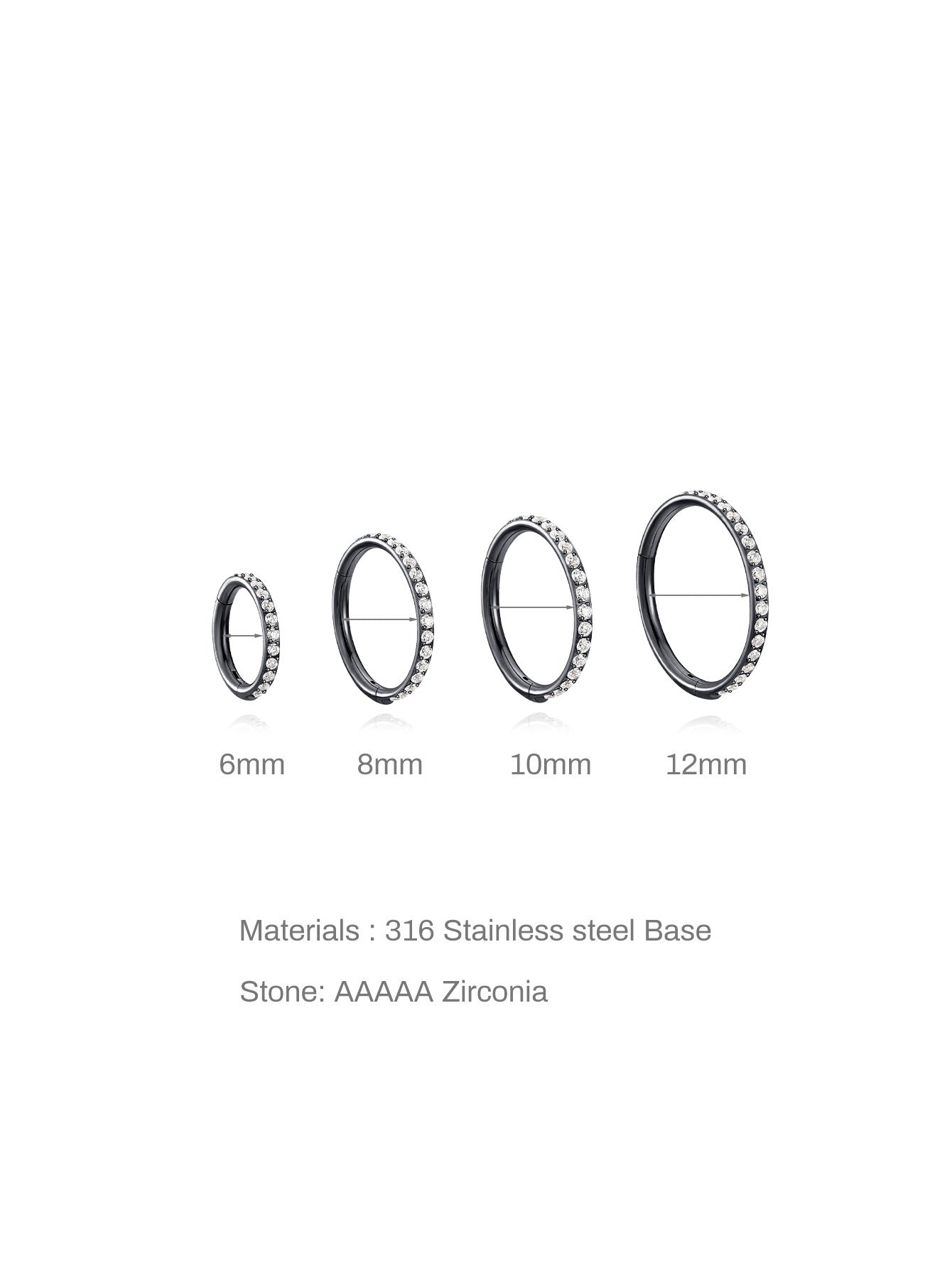 G23 Titanium Waterproof Multiple Sizes Cartilage Hoop
