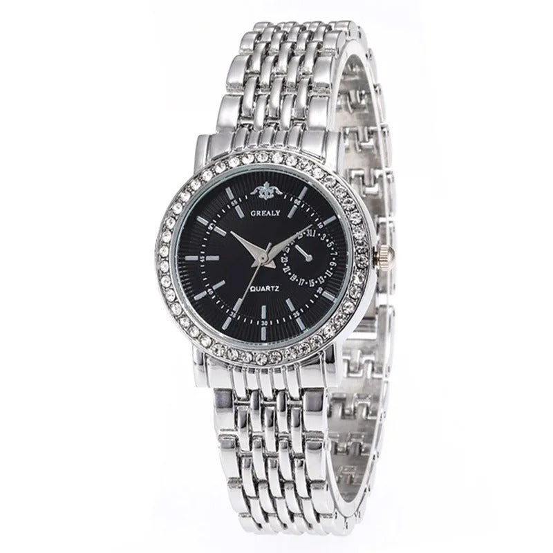 Women's Rhinestone Quartz Watch: Elegant Daily Accessory