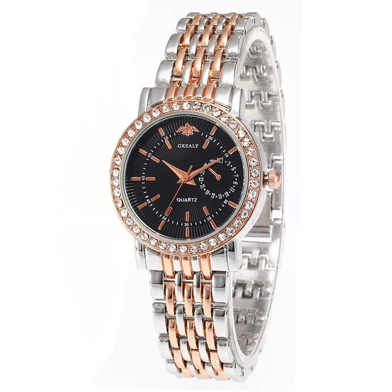 Women's Rhinestone Quartz Watch: Elegant Daily Accessory
